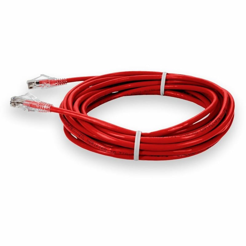 AddOn 16ft Red CAT 6 Plenum-Rated Ethernet Cable Snagless Bubble Boot RJ-45 M/M - Thumbnail 2