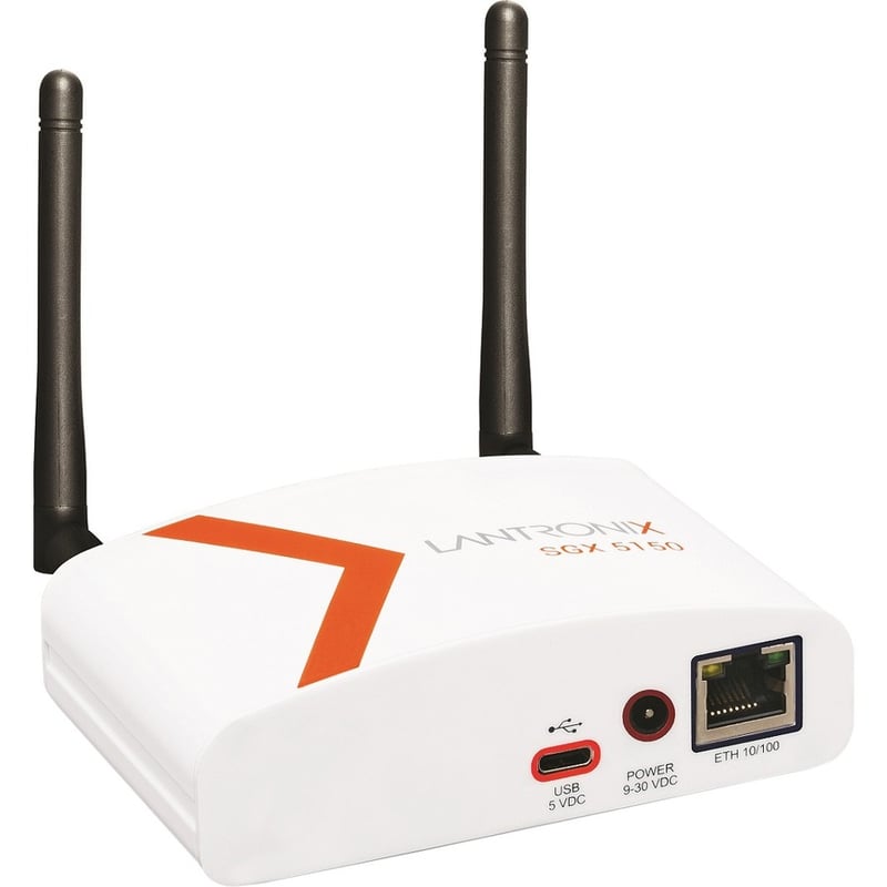 Lantronix SGX 5150 Wireless IoT Gateway, Dual Band 5G 802.11ac and 80211 b/g/n, USB Host and Device Modes, a single 10/100 Ethernet port, EU Model - Thumbnail 4