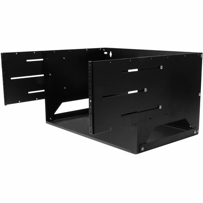 StarTech.com 2-Post 4U Open Frame Wall Mount Network Rack with Built-in Shelf and Adjustable Depth, Computer Rack for IT Equipment, TAA~ - Thumbnail 5