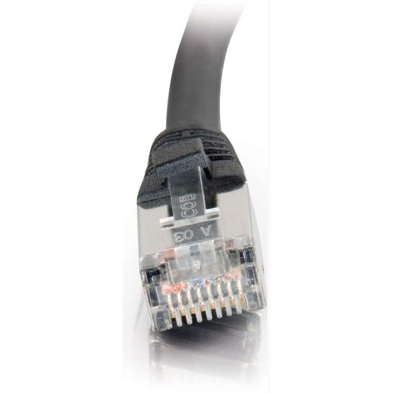 C2G-100ft Cat5e Molded Shielded (STP) Network Patch Cable - Black - Thumbnail 3