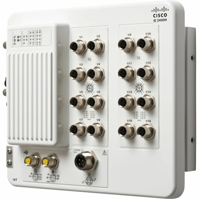 Cisco Catalyst IE3400 Heavy Duty w/ 16 GE M12 interfaces, IP67, Network Advantage - Thumbnail 3