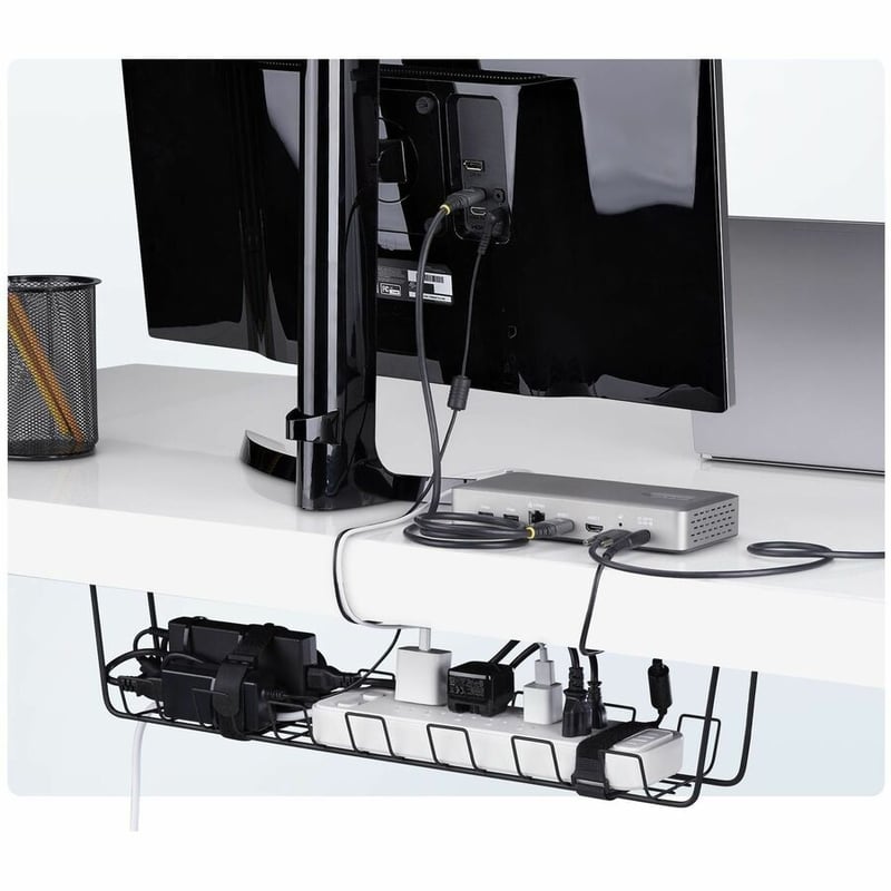 UNDER DESK CABLE MANAGEMENT - BASKET STYLE CABLE ORGANIZER TRAY - Thumbnail 2