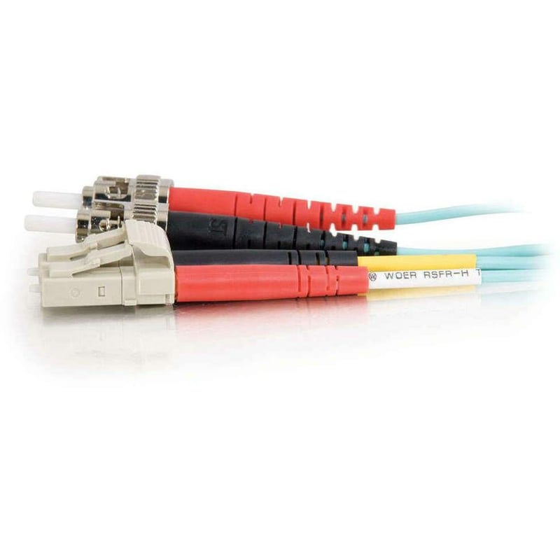 C2G-3m LC-ST 10Gb 50/125 OM3 Duplex Multimode Fiber Optic Cable (TAA Compliant) - Aqua - Thumbnail 4