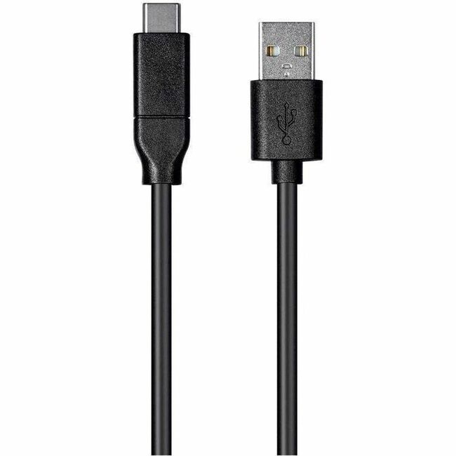 MONOPRICE ESSENTIALS USB TYPE C TO USB-A 2.0 CABLE - 480MBPS_ 3A_ 26AWG_ BLACK_ - Thumbnail 1