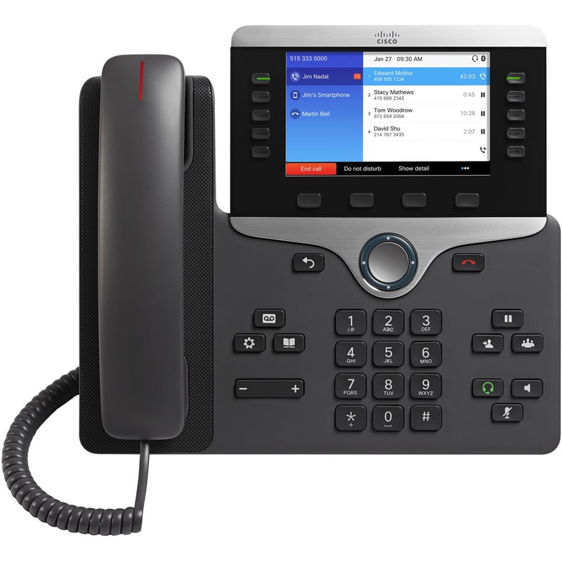 Cisco 8851 IP Phone - Wall Mountable, Desktop - Thumbnail 1