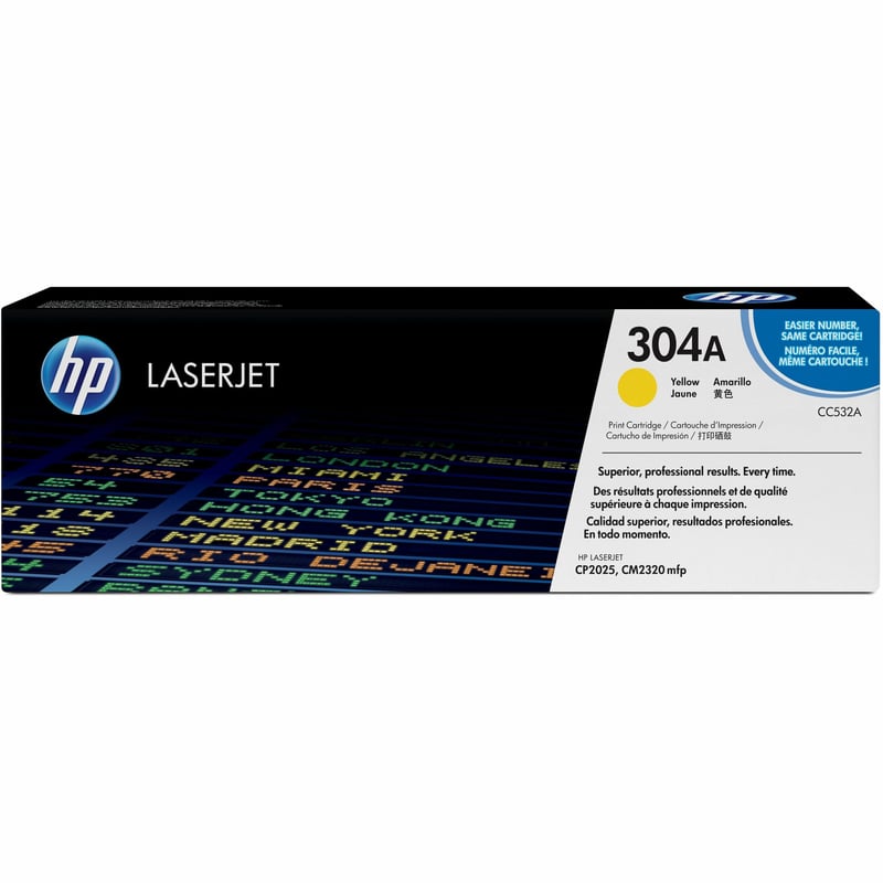 HP 304A (CC532A) Original Standard Yield Laser Toner Cartridge - Single Pack - Yellow - 1 Each - Thumbnail 1
