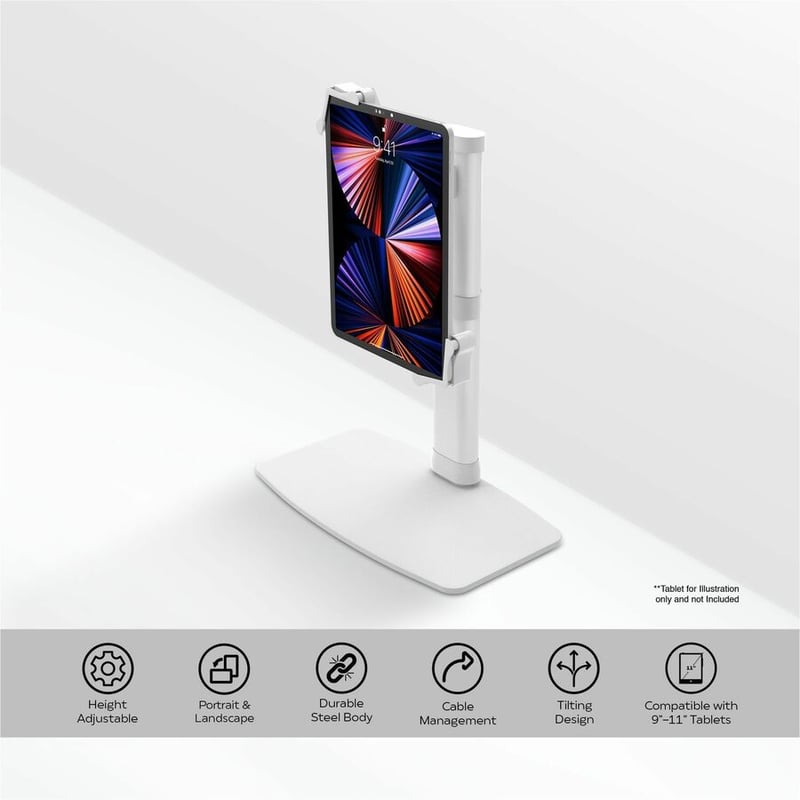 CTA Digital Height Adjustable Desk Mount w/ Non-Security Universal Holder - Thumbnail 3