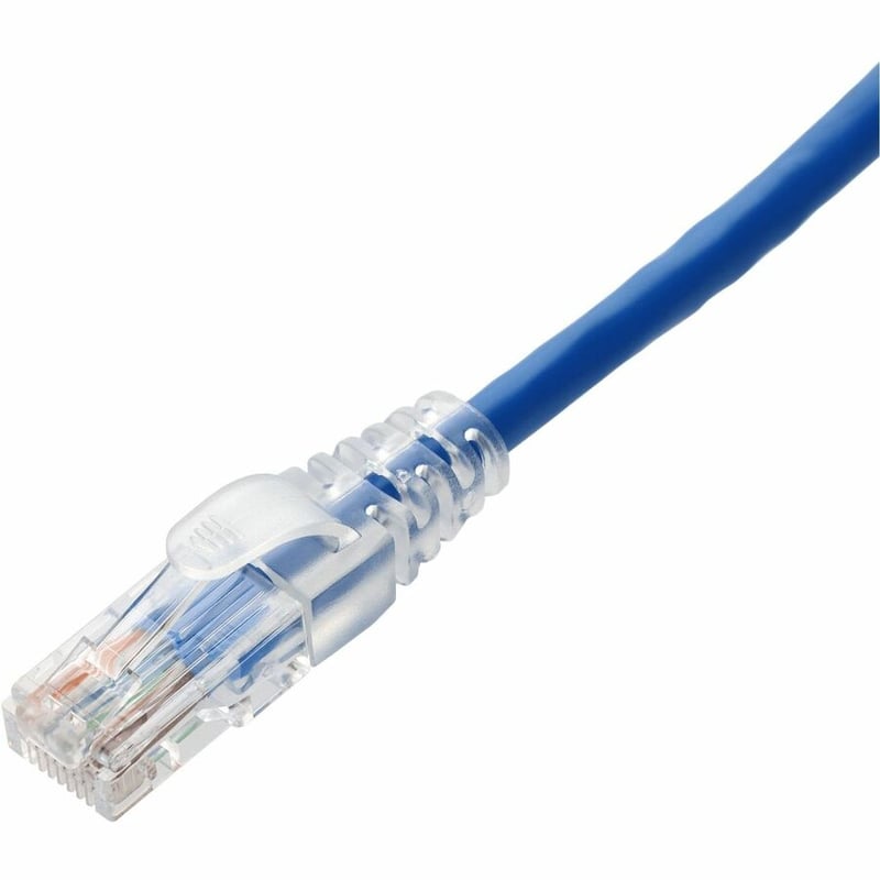 AddOn 1ft Blue CAT 5E PVC Ethernet Cable Snagless Easy Clear Boot TAA RJ-45 M/M - Thumbnail 2