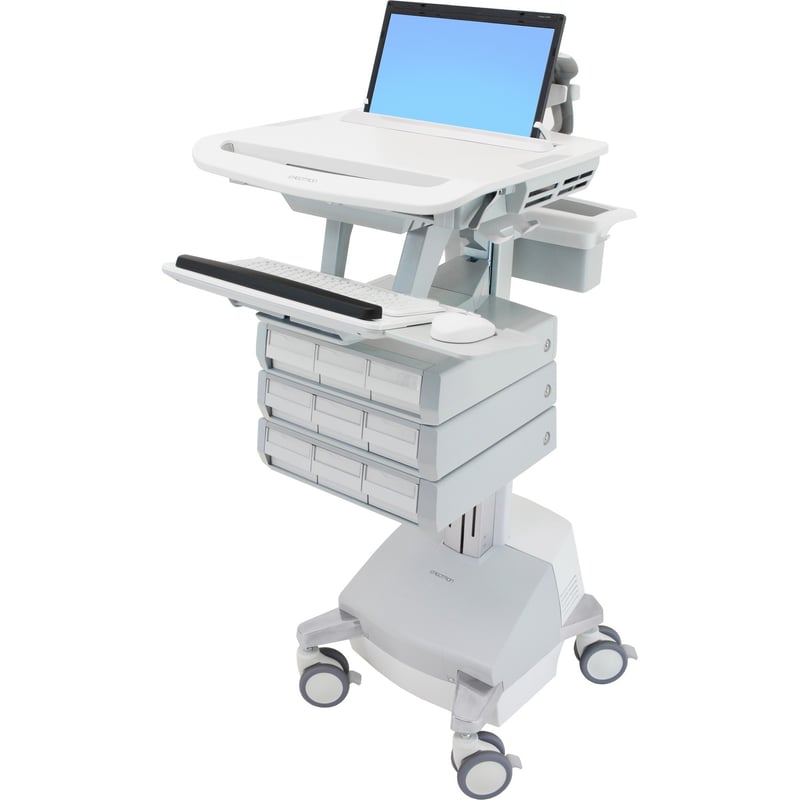 Ergotron StyleView Laptop Cart, SLA Powered, 9 Drawers - Thumbnail 1