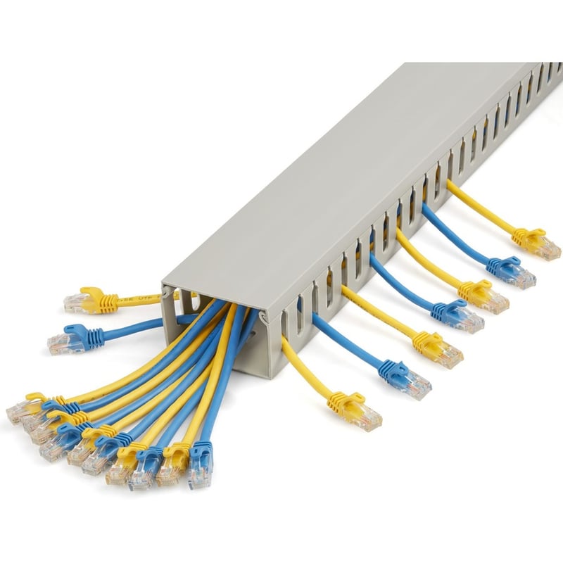 StarTech.com Cable Management Raceway with Cover 3"(75mm)W x 2"(50mm)H, 6.5ft(2m) length, 3/8"(8mm) Slots, Wall Wire Duct, UL Listed - Thumbnail 2