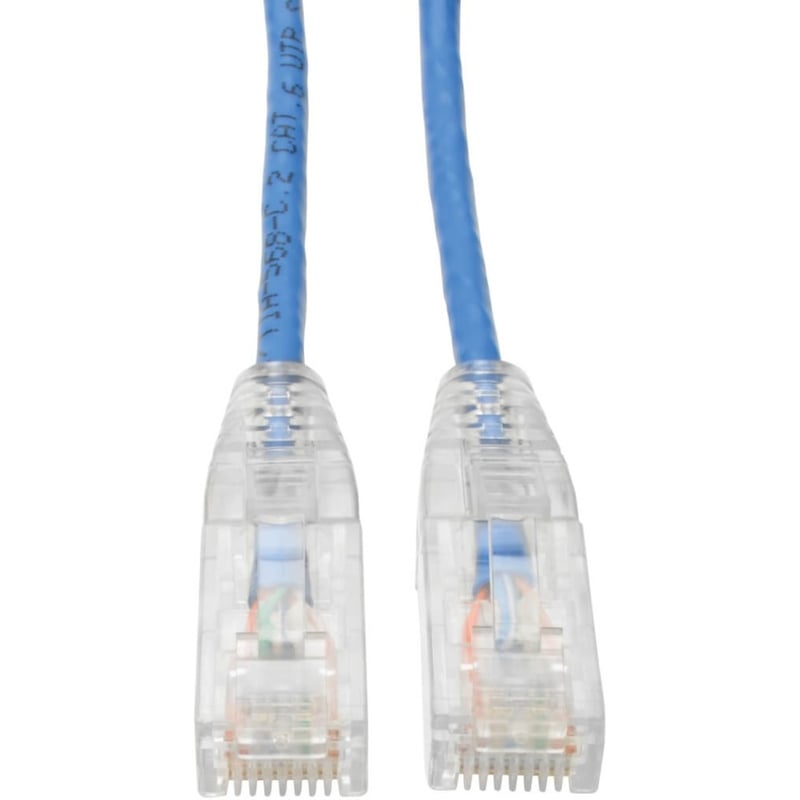 Eaton Tripp Lite Series Cat6 Gigabit Snagless Slim UTP Ethernet Cable (RJ45 M/M), PoE, Blue, 15 ft. (4.57 m) - Thumbnail 1