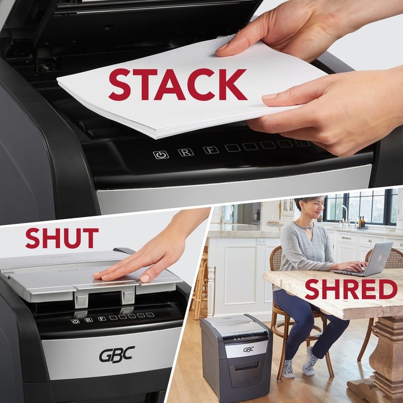 GBC AutoFeed+ Home Shredder, 60X, Super Cross-Cut, 60 Sheets - Thumbnail 5