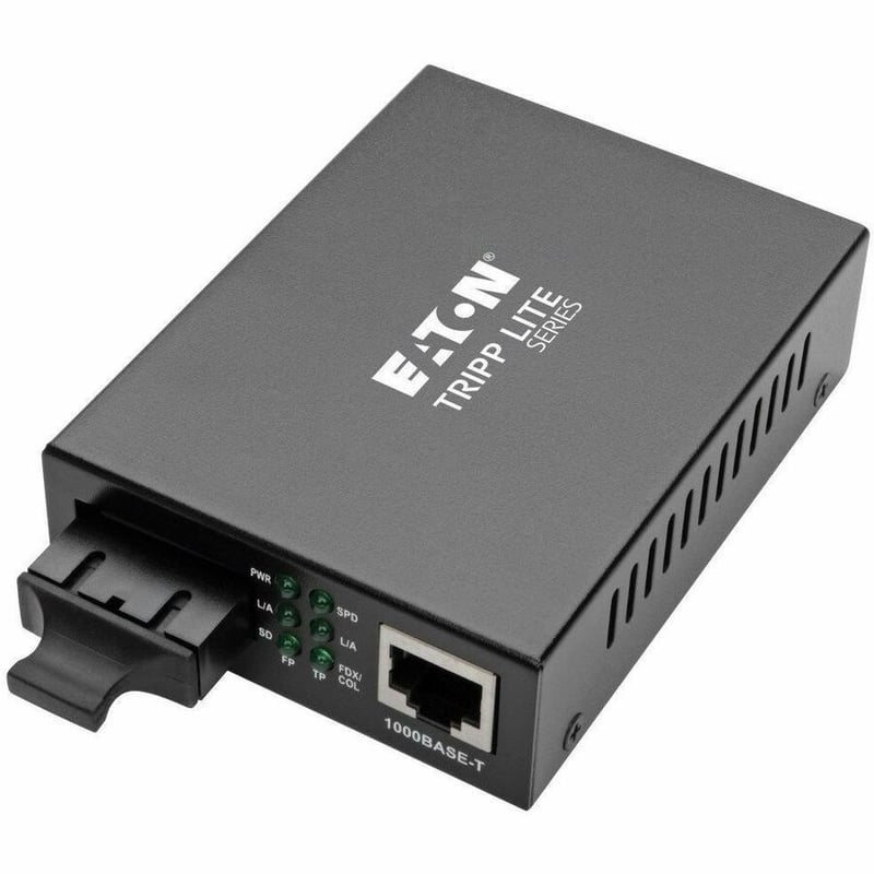 Eaton Tripp Lite Series Gigabit Multimode Fiber to Ethernet Media Converter, 10/100/1000 SC, International Power Supply, 1310 nm, 2,000 m (6,561 ft.) - Thumbnail 1