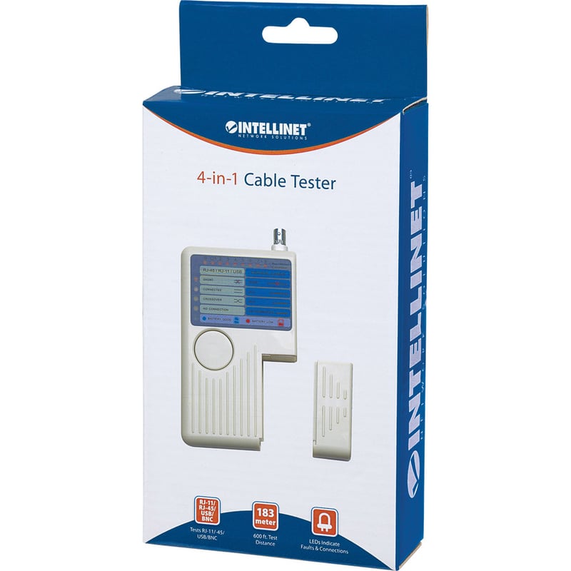 INTELLINET 4-IN-1 CABLE TESTER RJ-11, RJ-45, USB AND BNC - Thumbnail 2