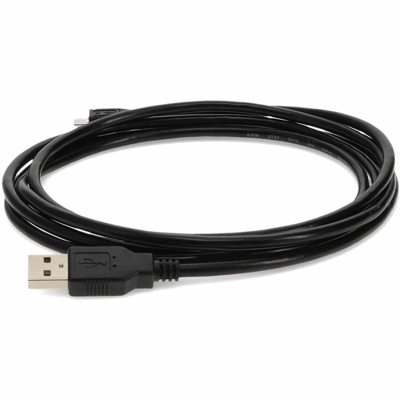AddOn 3ft USB A 2.0 Male to Micro-USB B 2.0 Male Black Cable - Thumbnail 2