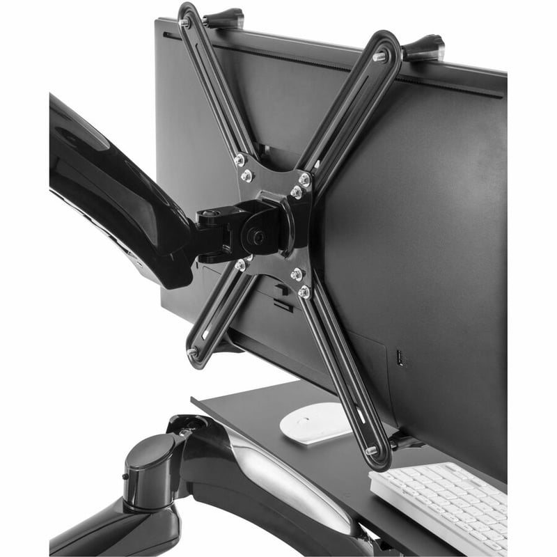 CTA Digital 2-in-1 Adjustable Monitor and Tablet Mount Stand with Keyboard Tray - Thumbnail 3