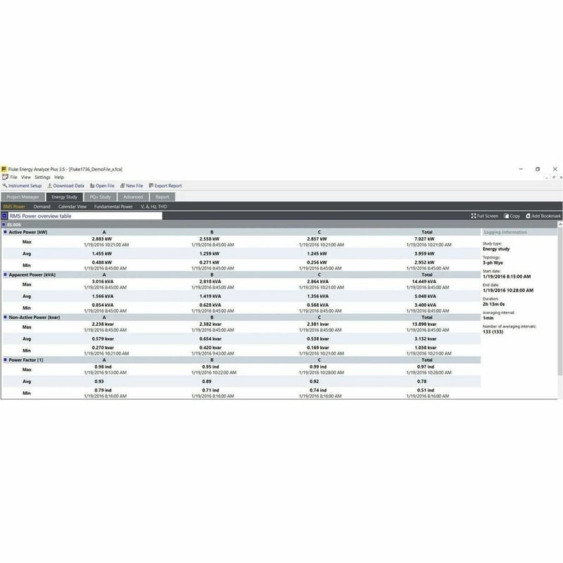 Fluke Networks FLUKE-1734/B Power Quality Logger - Thumbnail 2