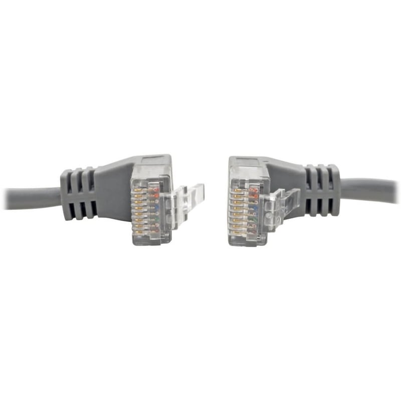 Tripp Lite by Eaton Right-Angle Cat6 Gigabit Snagless Molded Slim UTP Ethernet Cable (RJ45 M/M) Gray 2 ft. (0.61 m) - Thumbnail 3