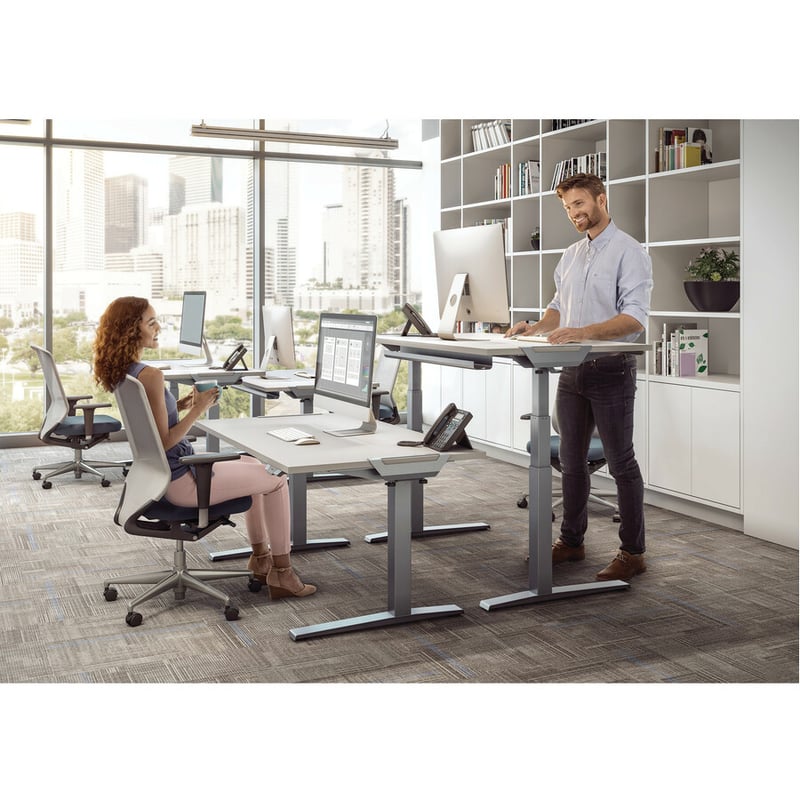 Fellowes High Pressure Laminate Desktop Gray - 60"x30" - Thumbnail 5