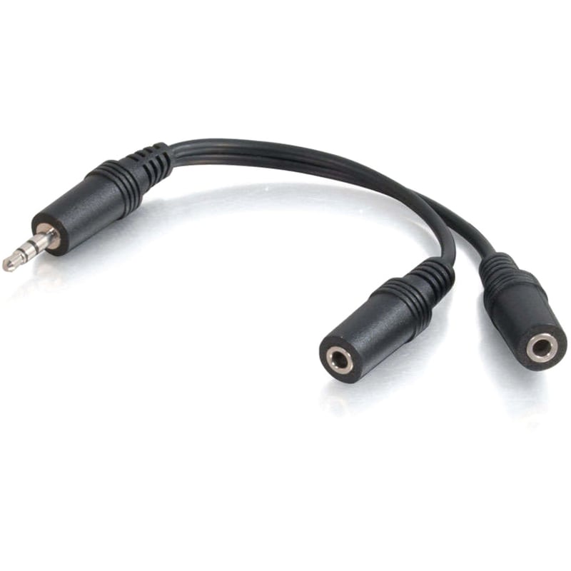 C2G 6in 3.5mm Y-Cable - 3.5mm (1) to 3.5mm (2) - M/F - Thumbnail 3