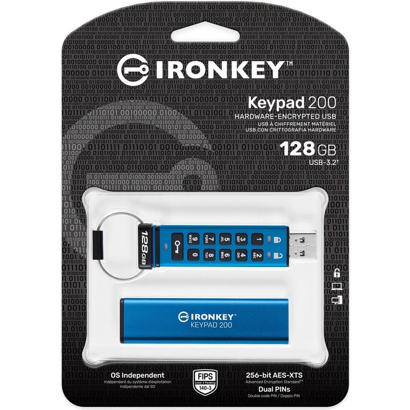 Kingston Keypad 200 128GB USB 3.2 (Gen 1) Type A Flash Drive - Thumbnail 3