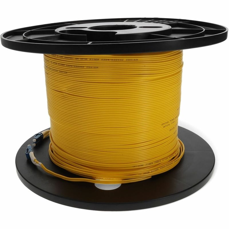 AddOn 77m LC to LC Yellow OS2 Duplex OFNR (Riser-Rated) SMF Fiber Patch Cable - Thumbnail 2