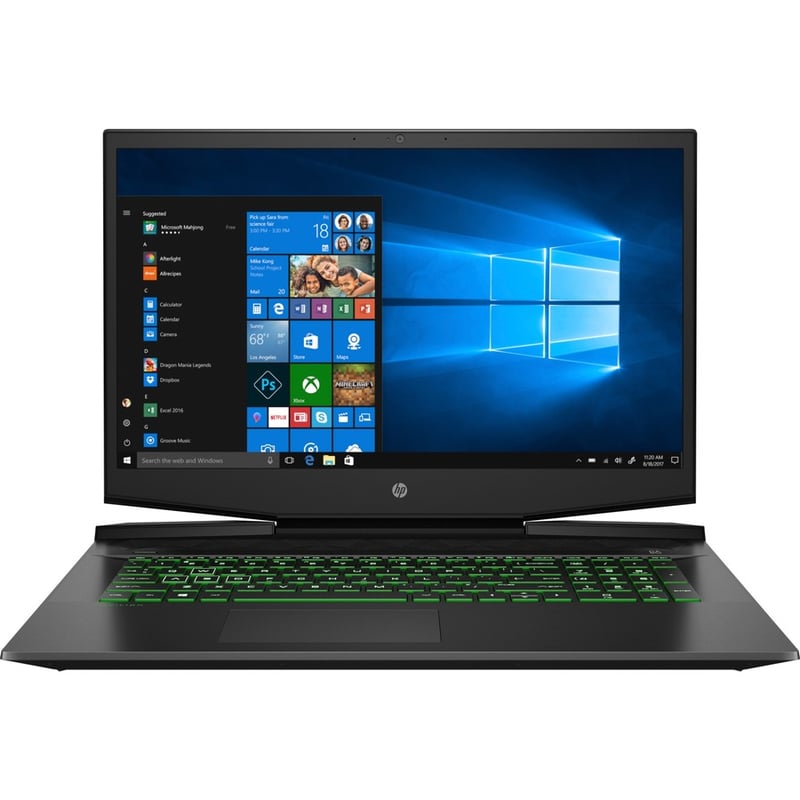 HP Pavilion Gaming 17-cd0000 17-cd0010nr 17.3" Gaming Notebook - Intel Core i5 9th Gen i5-9300H - 8 GB - 256 GB SSD - English Keyboard - Shadow Black, Green Chrome