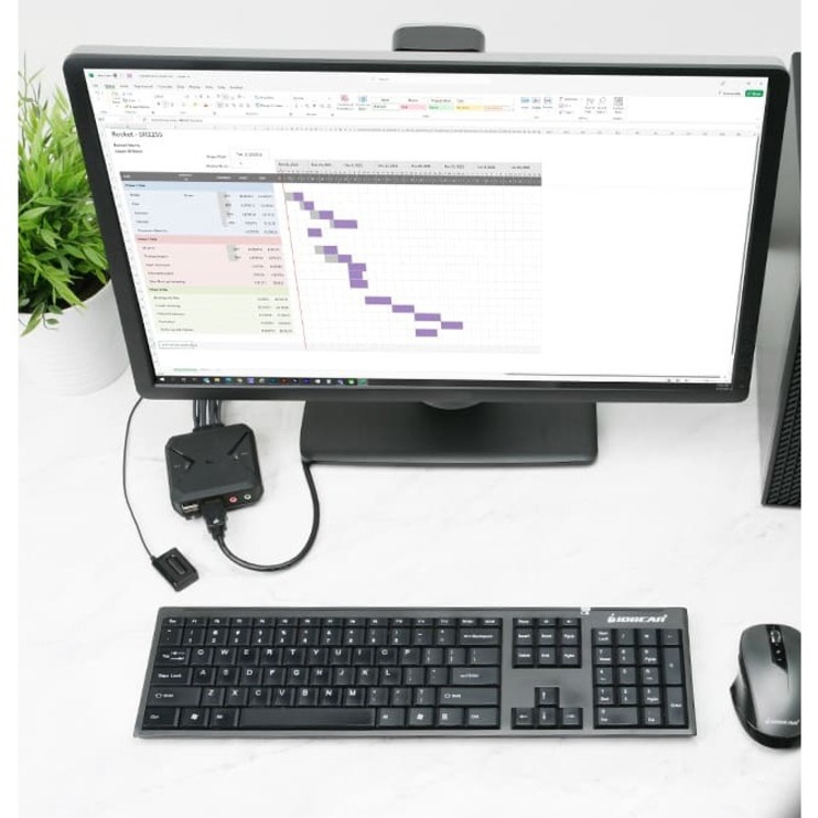 IOGEAR 2-Port 4K KVM Switch with HDMI, USB and Audio Connections - Thumbnail 5