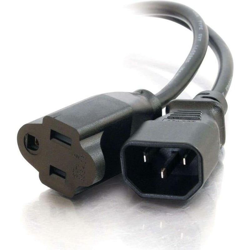 C2G 6ft 18 AWG Monitor Power Adapter Cord (IEC320C14 to NEMA 5-15R) - Thumbnail 1