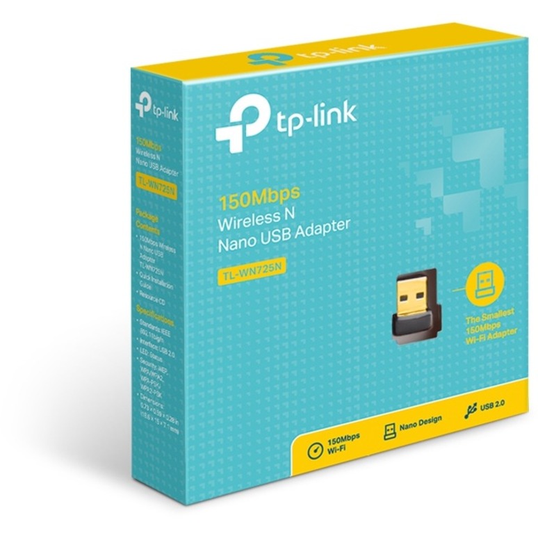 TP-LINK TL-WN725N - USB WiFi Adapter for PC - Nano Size - Thumbnail 2