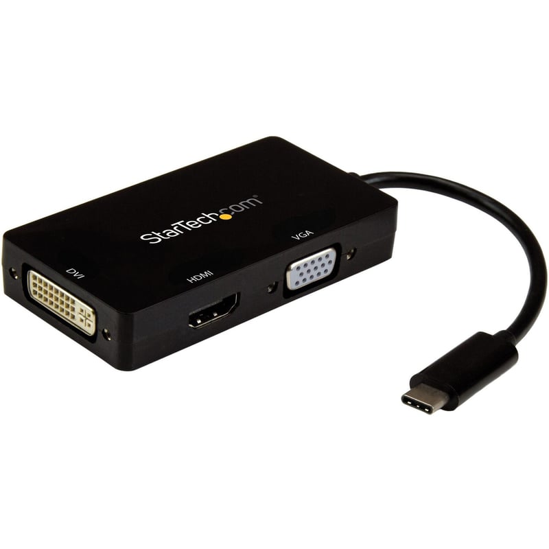 StarTech.com USB-C Multiport Video Adapter - 3-in-1 USB Type-C Video Adapter - USB-C to VGA, DVI, HDMI - 4K 30 Hz - CDPVGDVHDBP - Thumbnail 1