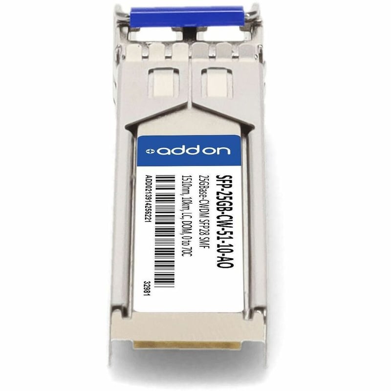 AddOn MSA and TAA 25GBase-CWDM SFP28 Transceiver (SMF, 1510nm, 10km, LC, DOM) - Thumbnail 4