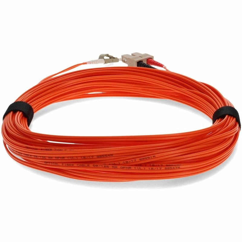 AddOn 30m SC to LC Orange OM2 Duplex OFNR (Riser-Rated) TAA Fiber Patch Cable - Thumbnail 4