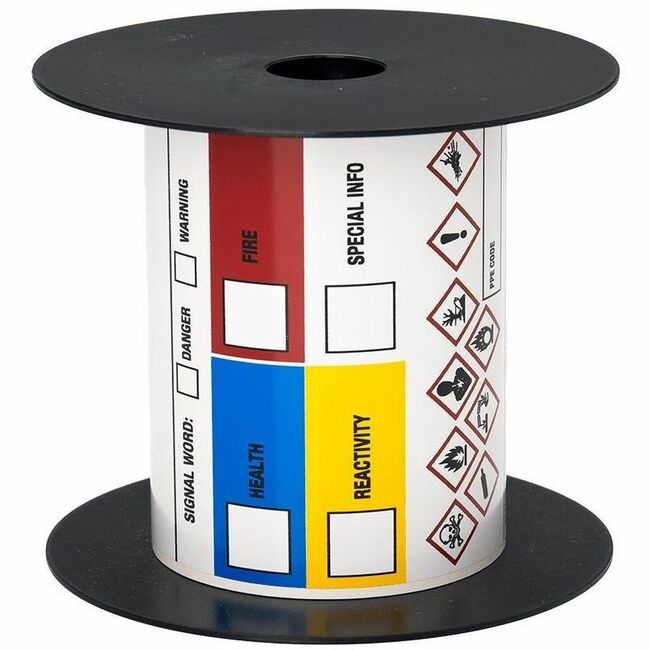 4INX6IN TT GHS SECONDARY CONTAINER PREPRINTED WHITE LABEL