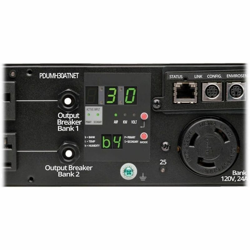 Tripp Lite by Eaton PDU 2.9kW Single-Phase Switched Automatic Transfer Switch PDU 2 120V L5-30P Inputs 24 5-15/20R & 1 L5-30R Outputs 2U TAA - Thumbnail 2