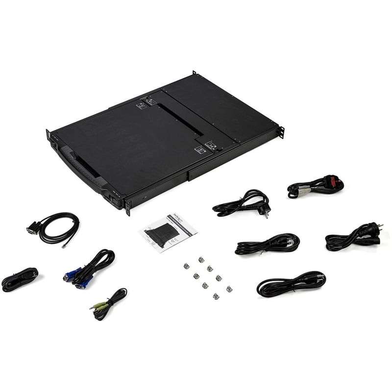 StarTech.com Dual Rail Rackmount KVM Console HD 1080p - DVI/VGA KVM w/17" LCD Monitor - 1U LCD KVM Server Rack Drawer w/Cables USB Support - Thumbnail 5