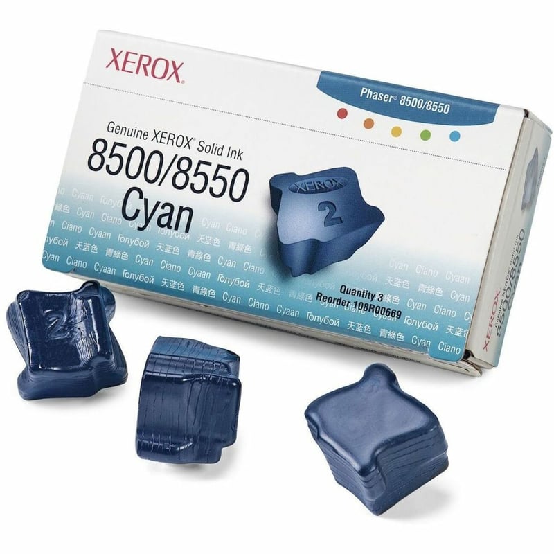 Xerox Genuine Phaser&trade; 8500/8550 Cyan Solid Ink (3000 Pages) - 108R00669 - Thumbnail 1