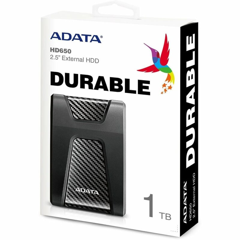 Adata DashDrive Durable HD650 AHD650-1TU31-CBK 1 TB Portable Hard Drive - 2.5" External - Black - Thumbnail 5