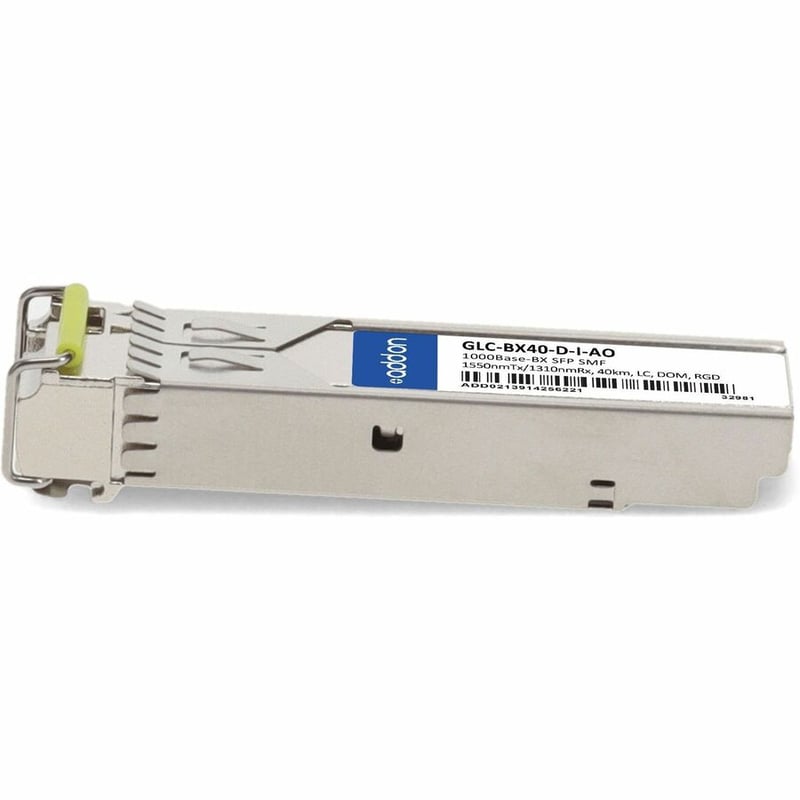 AddOn Cisco GLC-BX40-D-I Compatible TAA Compliant 1000Base-BX SFP Transceiver (SMF, 1550nmTx/1310nmRx, 40km, LC, DOM, Rugged) - Thumbnail 2
