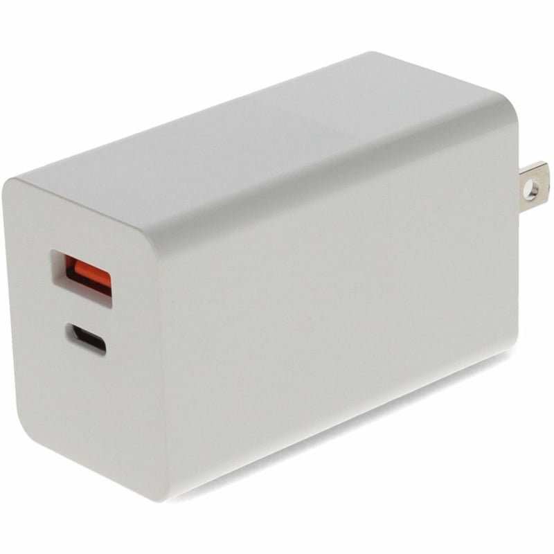 WALL CHARGER DUAL PORT 1X USB-C 3.1 1X USB-A 20V 3A WHITE - Thumbnail 1