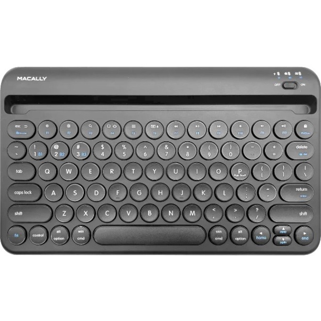 Macally Rechargeable iPad Bluetooth Compact Keyboard Quick Switch 3 Devices - Thumbnail 5