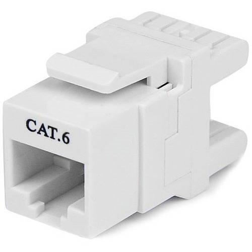 StarTech.com 180 Cat 6 Keystone Jack - RJ45 Ethernet Cat6 Wall Jack White - 110 Type - Thumbnail 1