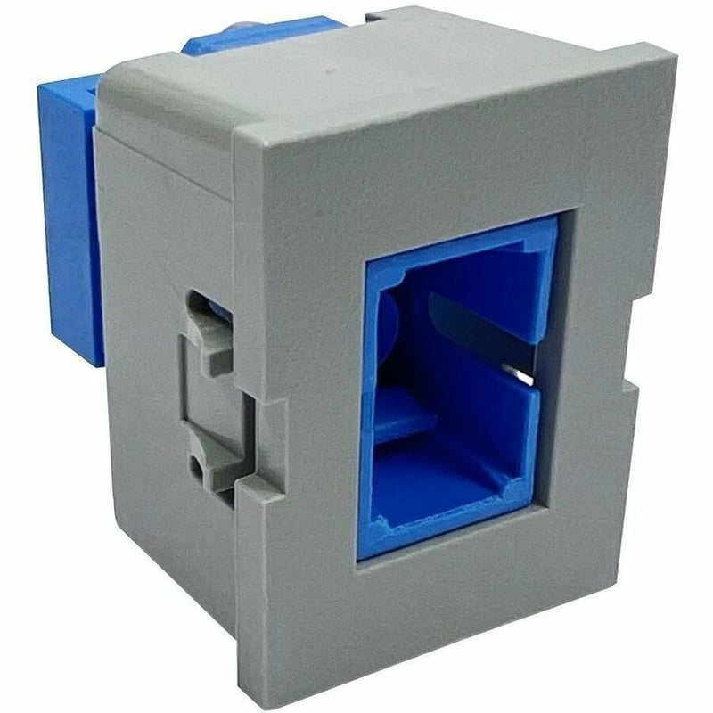 Ortronics Tracjack, SC, Simplex, Blue Adapter, Flush Mount, Single-Mode, Dark Gray Housing - Thumbnail 3