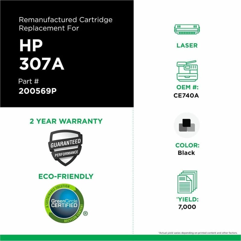 Clover Imaging Remanufactured Black Toner Cartridge for HP 307A (CE740A) - Thumbnail 3