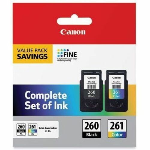 Canon PG-260 / CL-261 Original Inkjet Ink Cartridge - Value Pack - Black, Color - 2 / Pack - Thumbnail 1