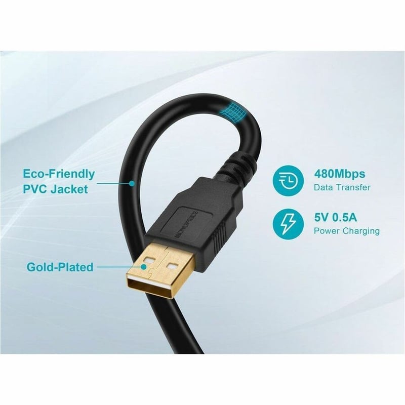 USB 2 A M TO MINI-B M 28/24AWG 1.5FT - Thumbnail 4