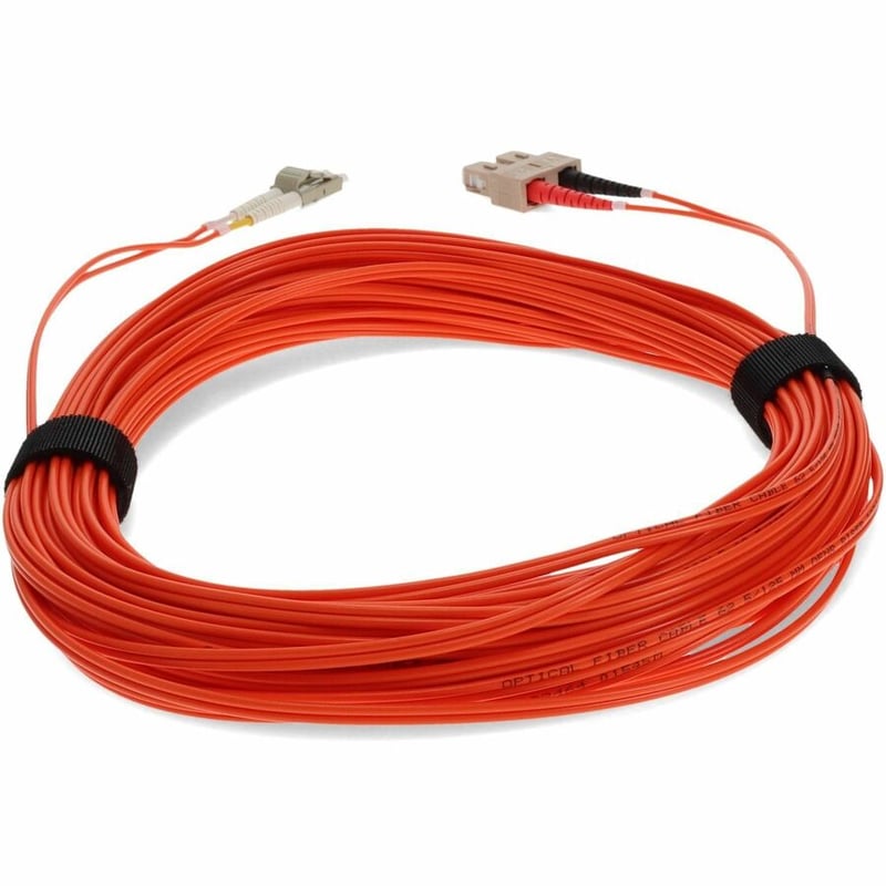 AddOn 14m SC to LC Orange OM1 Duplex OFNR (Riser-Rated) TAA MMF Fiber Patch Cable - Thumbnail 4