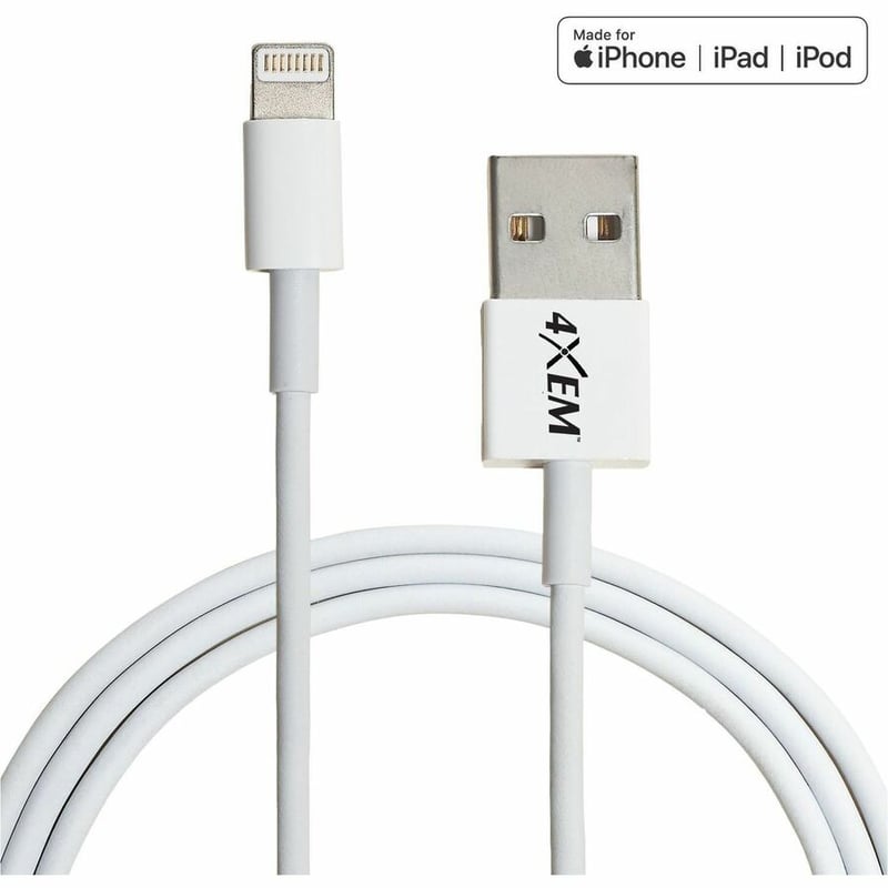 4XEM iPad Charging Kit - 3FT Lightning 8Pin Cable with 12W iPad wall charger - MFi Certified - Thumbnail 3