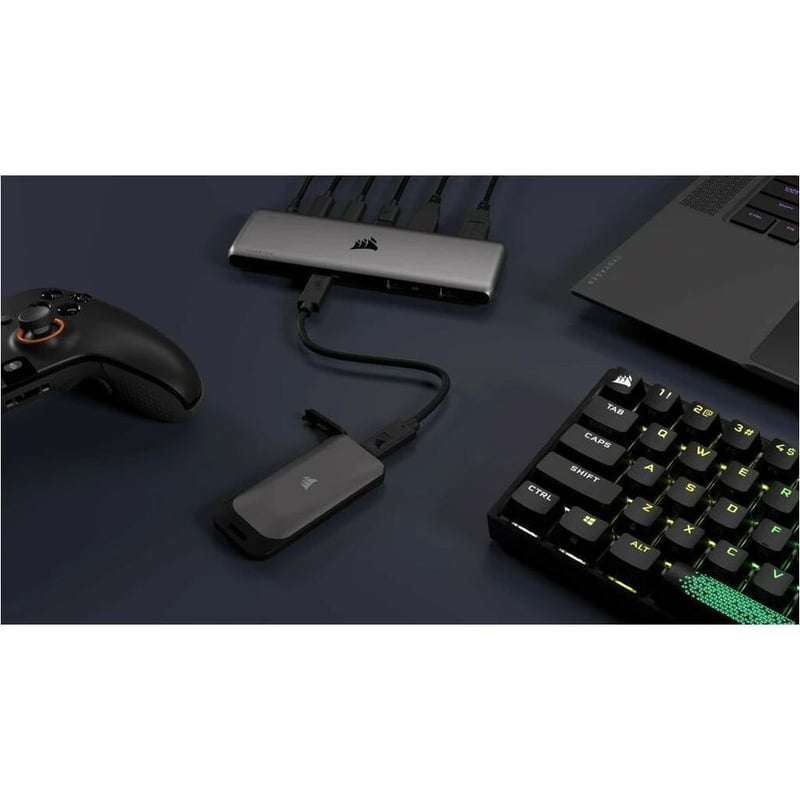 Corsair EX100U 1 TB Portable Solid State Drive - External - Black, Gray - Thumbnail 5