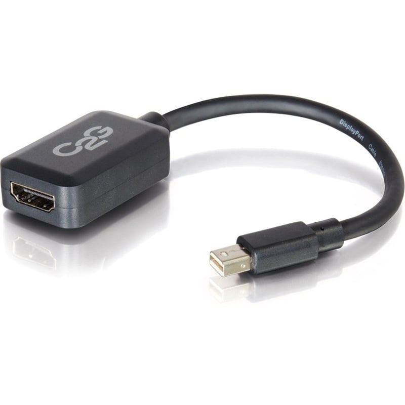 C2G 8in Mini DisplayPort Male to HDMI Female Adapter Converter - Black - Thumbnail 1